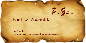 Panitz Zsanett névjegykártya